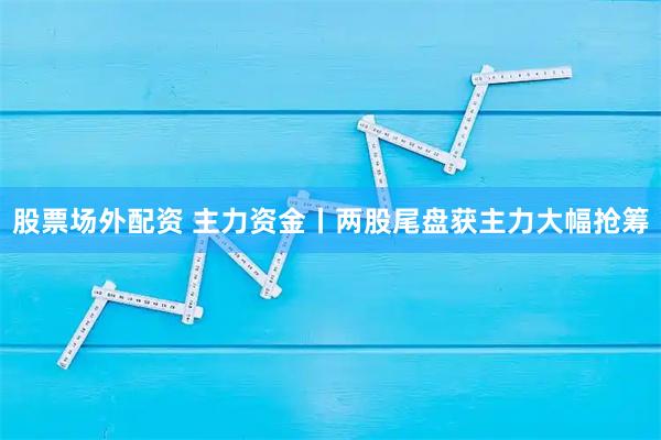 股票场外配资 主力资金丨两股尾盘获主力大幅抢筹